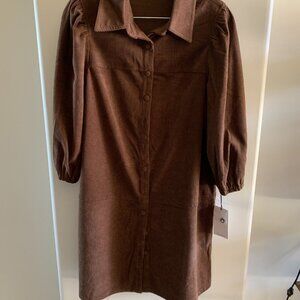 7 For All Mankind Brown Soft Courduroy Dress NWT Size Medium